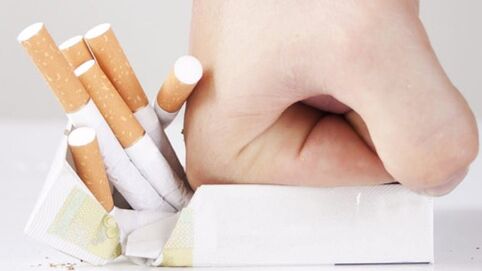 Abrupt cessation of smoking, which leads to dysfunction of the body
