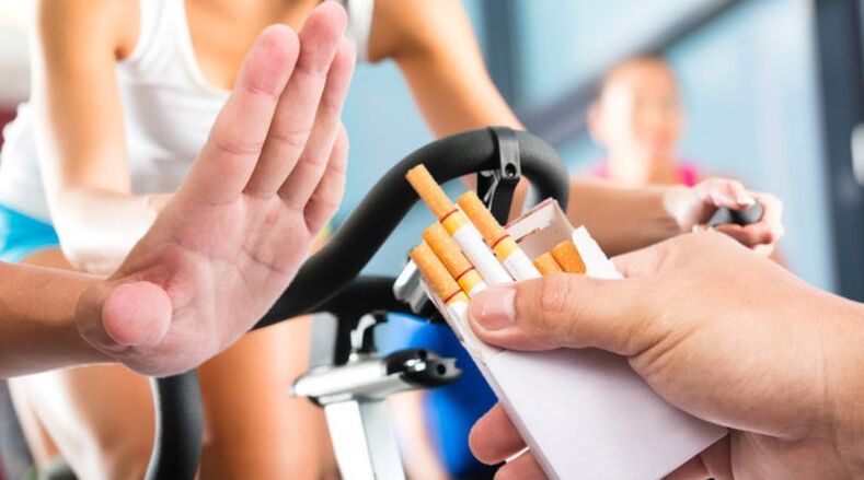 Give up cigarettes and train on an ergometer